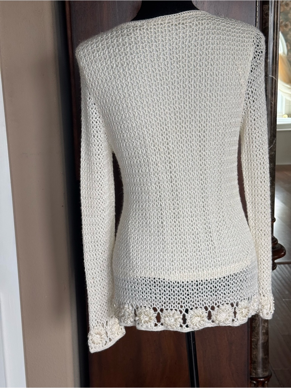 Peck & Peck Crochet Beaded Knit Sweater - Picture 3 of 14